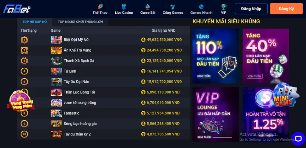 Banner khuyến mãi hấp dẫn cho game bắn cá SV288